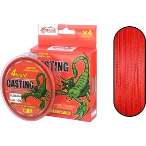 Casting Pe 4 Kat Spin Ip Misina 150MT Kırmızı