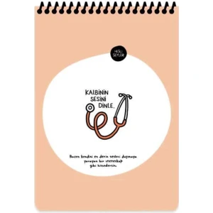 Keskin Color Hisli Şeyler A5 80 Yp Çizgili Üstten Spiralli Karton Kapak Not Defteri - Kalbinin Sesini Dinle