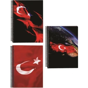 Keskin Color Spr.sert Kapak Bayrak Defter 17X24 120 Yp Kareli 410792-99