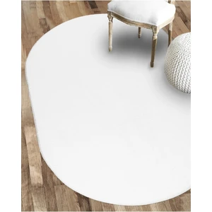 Valery Home Oval Comfort Puffy Ponpon Saçaksız Peluş Halı Beyaz