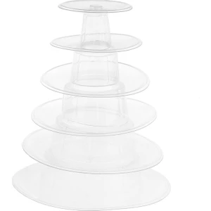 6 Katlı Yuvarlak Macaron Standı Kurabiye Cupcake Ekran Tutucu Düğün Pastası Tepsisi (Yurt Dışından)