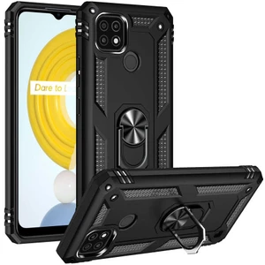 Realme C21 Kılıf Yüzüklü Standlı Manyetikli Armor Zırh