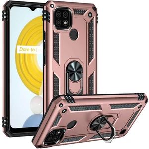 Realme C21 Kılıf Yüzüklü Standlı Manyetikli Armor Zırh