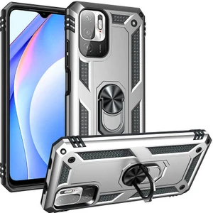 Xiaomi Redmi Note 10 5g Kılıf Yüzüklü Standlı Manyetikli Armor Zırh