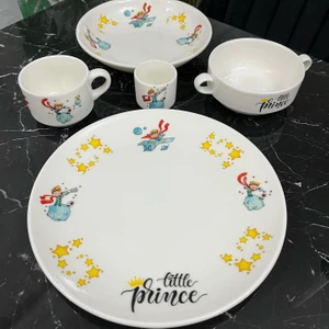 Tebak Collection 5 Parça Porselen Küçük Prens Desenli Çocuk Yemek Takımı