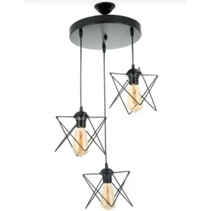 Aydın Homelight Zikzak 3'lü Siyah Avize