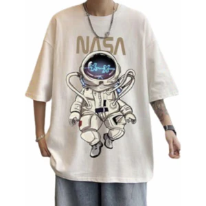 Amor Man Büyük Beden Nasa Astranot Dijital Baskılı %100  Pamuk Özel Tasarım  Oversize  Erkek T-Shirt