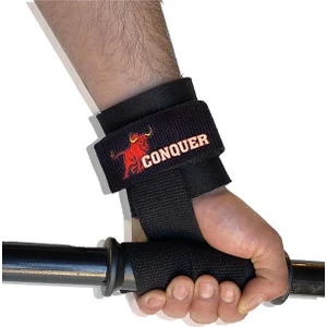 Conquer Big Rıch Grip Pro Lifting Straps Siyah