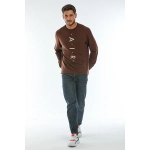 Süperlife Bisiklet Yaka Baskılı Sweatshirt SPR22SW131