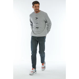 Süperlife Bisiklet Yaka Baskılı Sweatshirt SPR22SW131