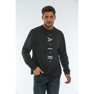 Süperlife Bisiklet Yaka Baskılı Sweatshirt SPR22SW131