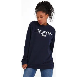 Süperlife Bisiklet Yaka Tokya Baskılı Sweat SPR22SWK134