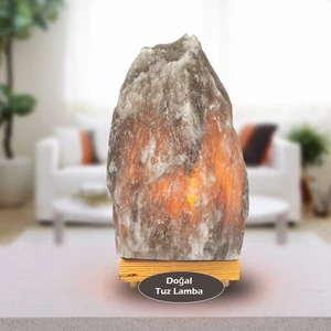 Çankırı Kaya Tuzu Lambası Doğal Tuz Lamba Oda Abajur 3-4 kg + 1.5 mt Açma Kapama Düğmeli Lamba