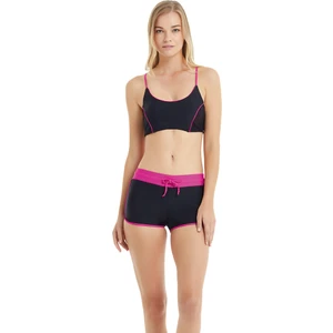 10157 Normal Kalıp Düz Siyah - Fuşya Kadın Bikini Üst