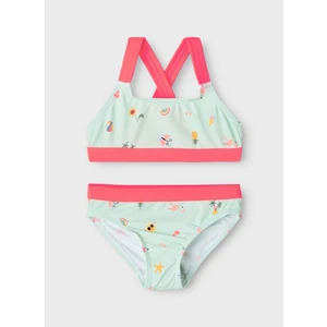 Name İt 13199651-Y Hızlı Kuruma Özellikli Antibakteriyel Desenli Açık Mavi Kız Çocuk Bikini Takım