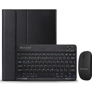 iPad 9.nesil 2021 10.2" Bluetooth Klavye Mouse+Standlı Kılıf Bkk6