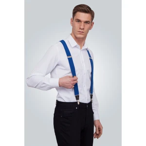 Beyaz Pantolon Askısı Siyah Desenli