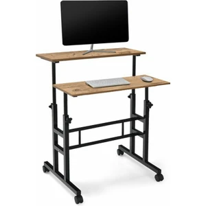 Yükseklik Ayarlı Bilgisayar/laptop ve Çalışma Masası - Çam 80X40 (Tekerli)