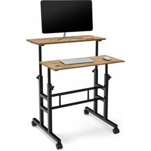 Yükseklik Ayarlı Bilgisayar/laptop ve Çalışma Masası - Çam 70X60 (Tekerli)