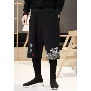 Amor Man Japon Deniz Dalgası Dijital Baskılı %100 Pamuk Diz Altı Özel Tasarım Hip Hop Erkek Bermuda Şort