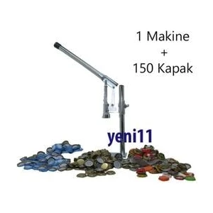 Soda Gazoz Kapağı Kapatma Makinesi + 150 Kapak Şişe Kapatma Aleti