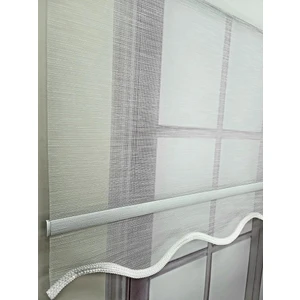 Bbb Keten Kumaş Çift Mekanizmalı Tül Stor Perde Ekru Renk TSK3002