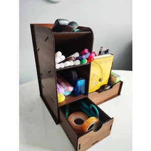 7 Bölmeli Masaüstü Kalemlik Organizer Ofis Düzenleyici Hediyelik Kalemlik  Montajı Yapılmış