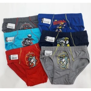 Erkek Cocuk Baskılı Rengarenk Baskılı Pamuklu 6 Adet Külot