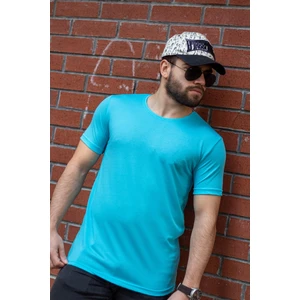 Azıcık Akıllı Turkuaz Basic Rahat Ince Petek Kumaş Spor Erkek Tshirt 22ETSHPORT