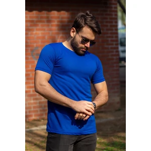 Azıcık Akıllı Mavi Basic Rahat Ince Petek Kumaş Spor Erkek Tshirt 22ETSHPORT