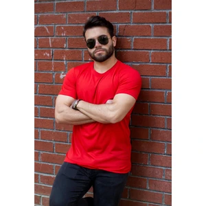 Azıcık Akıllı Kırmızı Basic Rahat Ince Petek Kumaş Spor Erkek Tshirt 22ETSHPORT