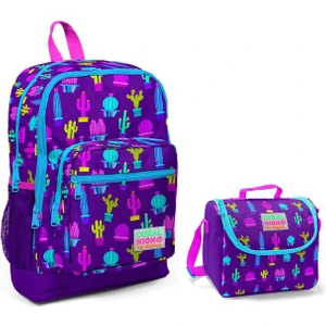 Coral High Mor Kaktüs Kız Çocuk Ilkokul Çantası ve Beslenme Seti