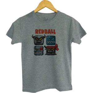 Raf Coll çocuk Gri Red Ball Ön Dijital Baskılı Tişört