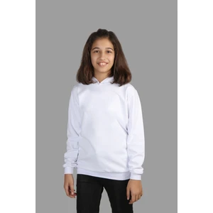 Raf Coll çoçuk Örme Beyaz Kapüşonlu Sweatshirt Iki Iplik Içi Şardonlu