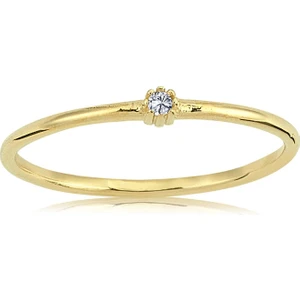 Fasek Gold 0,05 CT Pırlanta (Signity) Taşlı Minimal İnce Tel 925 Ayar Gümüş Yüzük-Minimal Tektaş Gümüş Yüzük