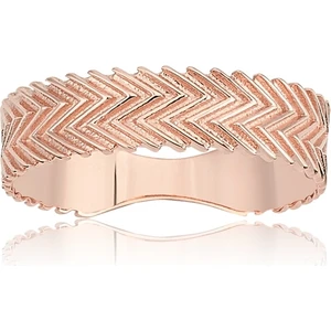 Fasek Gold Zigzag Desenli Astar Gümüş Yüzük