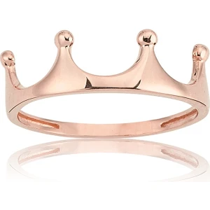 Fasek Gold Gümüş Yüzük - Kral Tacı Modern Tasarım 925 Ayar Taşsız Gümüş Yüzük-Hediye Taşsız Kadın Gümüş Yüzük