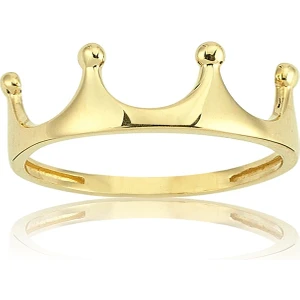 Fasek Gold Gümüş Yüzük -  Kral Tacı Modern Tasarım 925 Ayar Taşsız Gümüş Yüzük-Hediye Taşsız Kadın Gümüş Yüzük