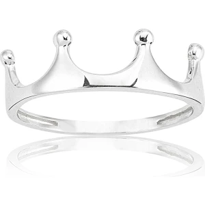 Fasek Gold Gümüş Yüzük - Kral Tacı Modern Tasarım 925 Ayar Taşsız Gümüş Yüzük-Hediye Taşsız Kadın Gümüş Yüzük