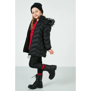 Yakası Suni Kürklü Kapüşonlu Şişme Mont Kız Çocuk MONT 5766041