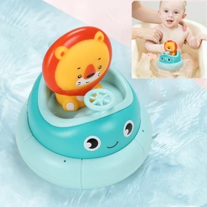 Çocuk Banyo Elektrikli Dönen Bardak Su Sprey Mayo Bulmaca Su Oyuncak (Mavi Aslan) (Yurt Dışından)
