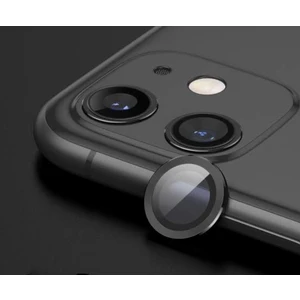Apple iPhone 11 Kamera Koruyucu Lens Mercek Metal Çerçeveli 2li Set Siyah Black