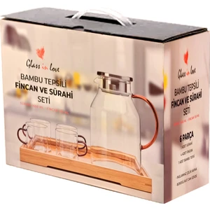Glass In Love Bambu Tepsili Sürahi Takımı