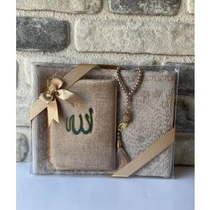 İkra Hac Çeyizlik Seccade Seti Lüks Gold