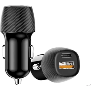 36W Pd Qc 3.0 USB Hızlı Şarj Çakmaklık Araç Içi Şarz Aleti Araba Aksesuarı Karbon