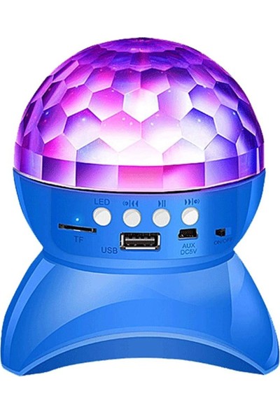 Blackbird Mavi L740 Disko Topu LED Işıklı Şarjlı Bluetooth Hoparlör Disco Speaker