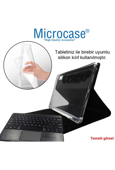Microcase Samsung Tab S6 Lite P610 Bluetooth Touchpad Klavye+Mouse+Kalem Koymalı Kılıf BKK11