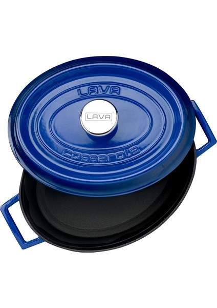 Döküm Oval Tencere. Ölçü 23X29Cm. - Mavi fiyatları