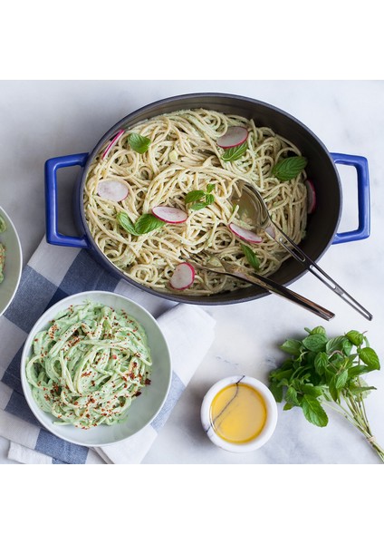 Döküm Oval Tencere. Ölçü 23X29Cm. - Mavi fırsatları