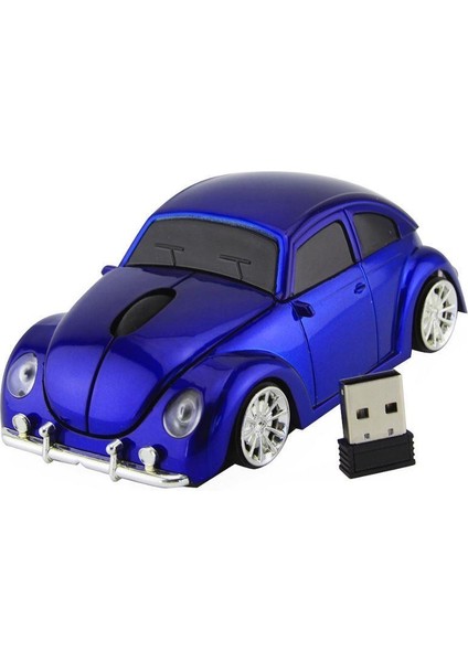 Optik Mouse 2.4ghz Ergonomik Kablosuz Vosvos Araba Şeklinde Mavi